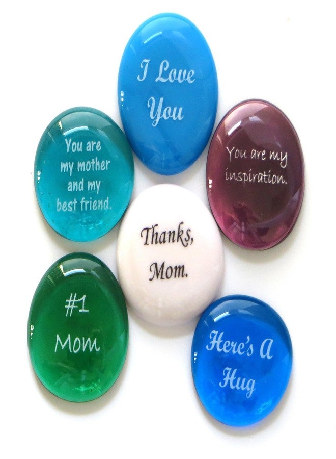 Lifeforce Glass Glass Stones for Mom, Tell Your Mother How Much You Love Her Six Times With This Thoughtful Gift. By Lifeforce Glass. - Image 1