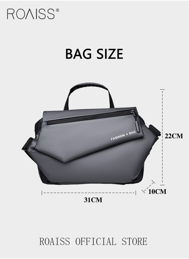 roaiss - Men Multi Functional Tote Bag Functional and Spacious Crossbody Bag with Magnetic Snap Closure and Expandable Buckles for Open Storage Space - Image 1