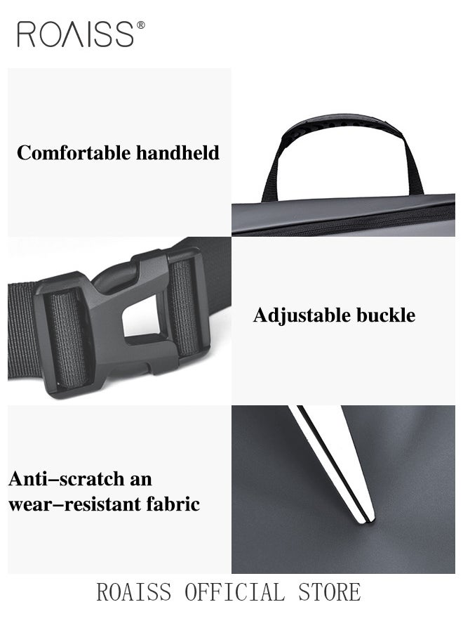 roaiss - Men Multi Functional Tote Bag Functional and Spacious Crossbody Bag with Magnetic Snap Closure and Expandable Buckles for Open Storage Space - Image 1