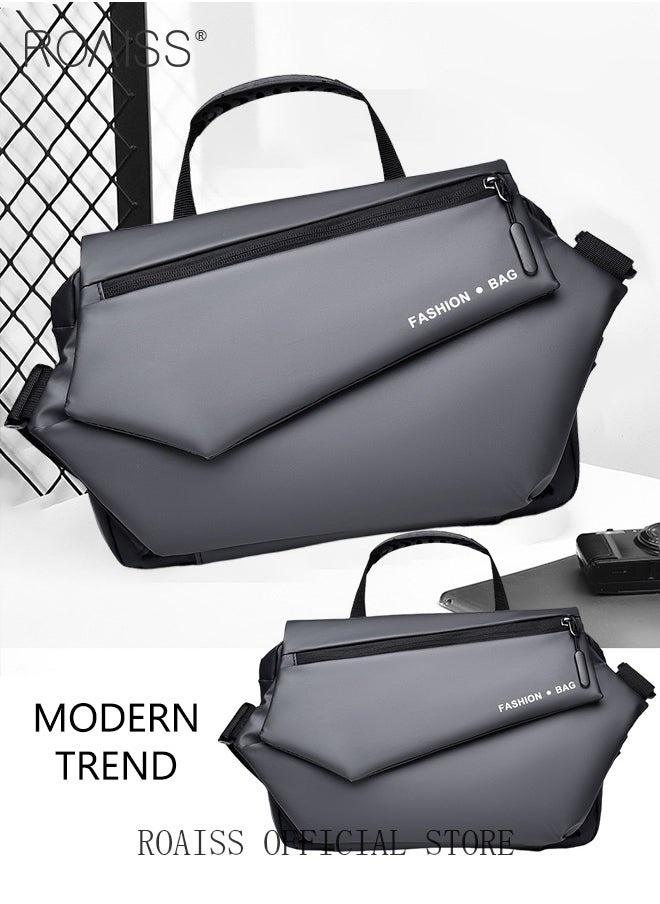 roaiss - Men Multi Functional Tote Bag Functional and Spacious Crossbody Bag with Magnetic Snap Closure and Expandable Buckles for Open Storage Space - Image 1