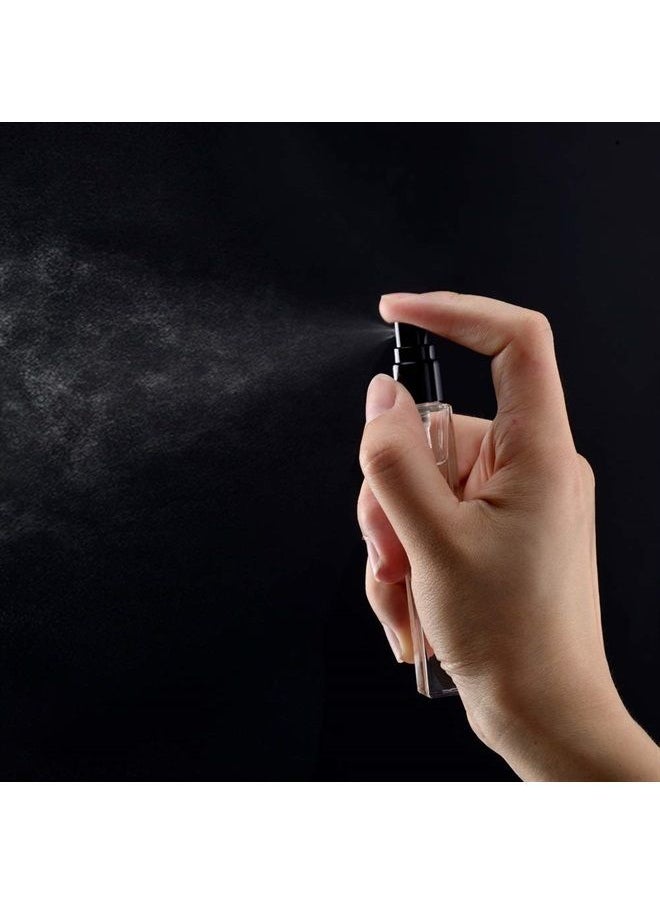 ELFENSTALL - 5pcs 10ml 1/3oz Black Silver Metal Spray Bottle Refill Perfume Hydrating Fragrance Fine Mist Atomizer Cosmetic Container Round Tube Party Makeup Tool Travel Gift Sample - Image 1