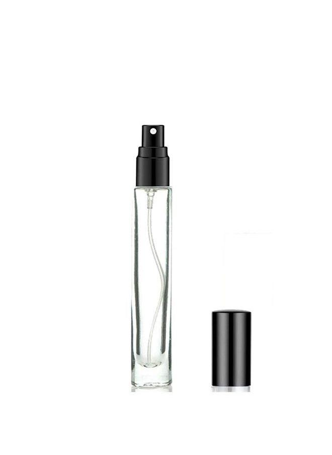 ELFENSTALL - 5pcs 10ml 1/3oz Black Silver Metal Spray Bottle Refill Perfume Hydrating Fragrance Fine Mist Atomizer Cosmetic Container Round Tube Party Makeup Tool Travel Gift Sample - Image 1