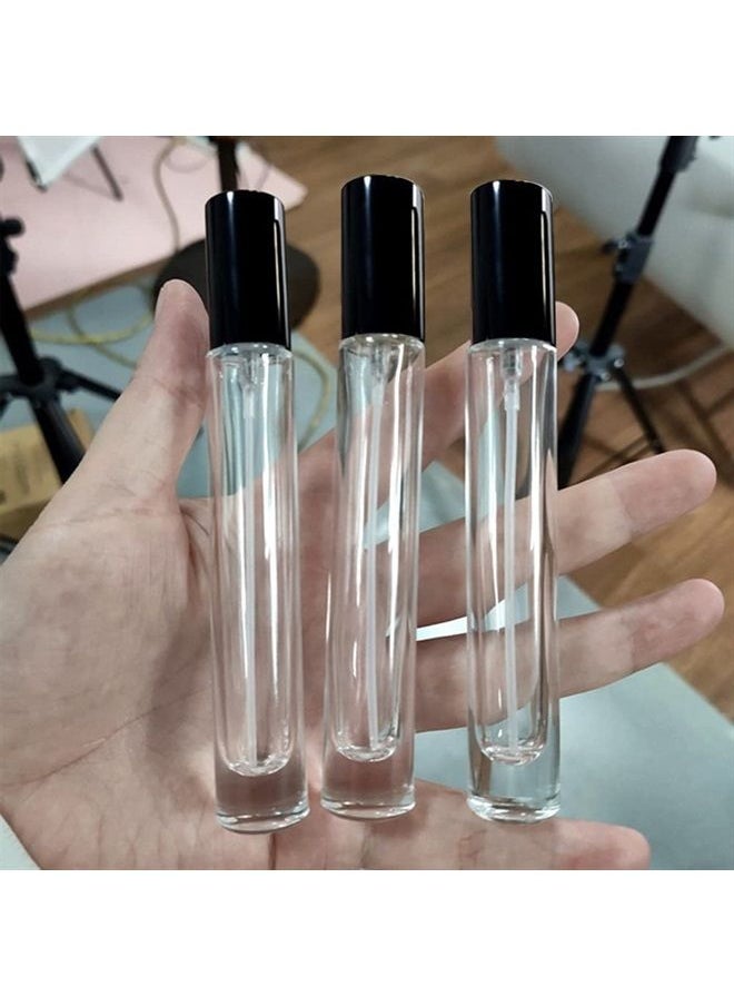 ELFENSTALL - 5pcs 10ml 1/3oz Black Silver Metal Spray Bottle Refill Perfume Hydrating Fragrance Fine Mist Atomizer Cosmetic Container Round Tube Party Makeup Tool Travel Gift Sample - Image 1