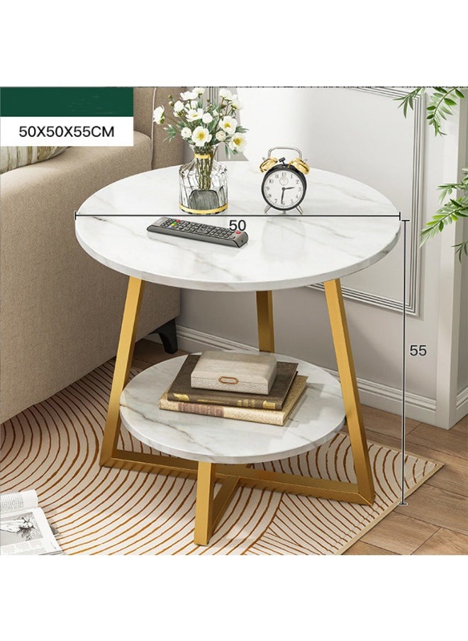 JCB CHIC - Round Coffee Table, Double Layer Sofa Side Table End Table - Image 1