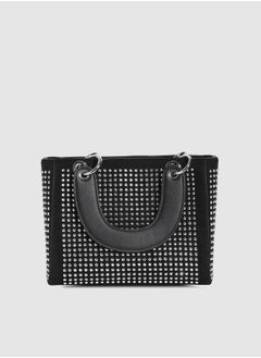 Haute Sauce Rhinestone Top Handle Handbag - Black  - Image 2