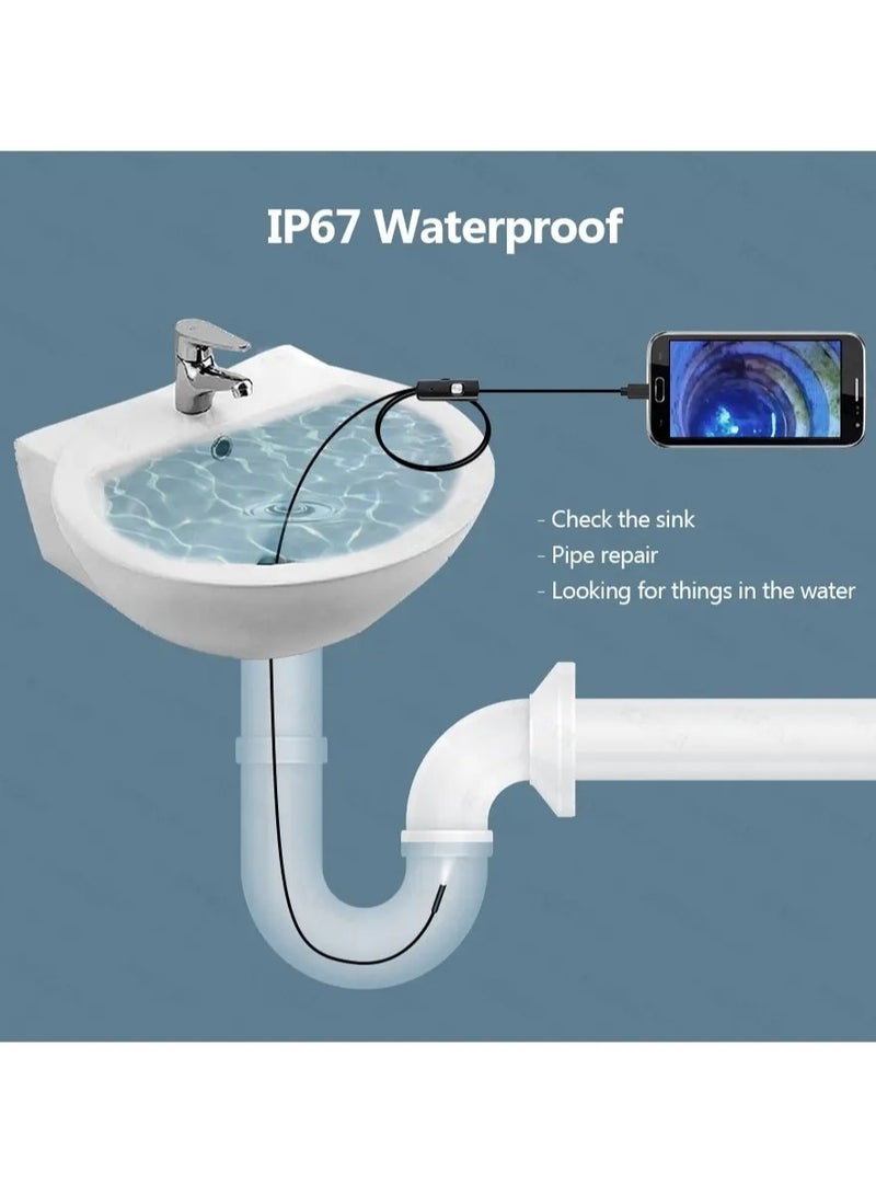 ارواق كاميرا منظار أندرويد 7 مم 3 في 1 مايكرو USB من النوع C بوريسكوب كاميرا صغيرة مضادة للماء LED لفحص السيارة لجهاز هواوي XIAOMI PC (طول الكابل: 1 متر) - Image 4