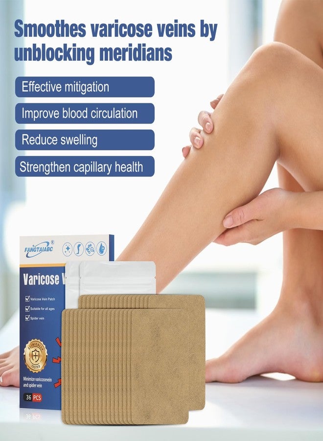 fangtaiabc 36PCS Varicose Veins Patch-Professional Relief for Varicose Veins in The Legs-Natural Improvement Spider Veins Patch- Strengthen Capillary Health and Improve Blood Circulation - Image 2