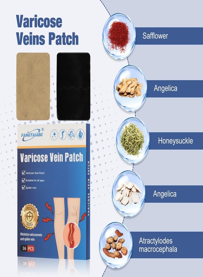 fangtaiabc 36PCS Varicose Veins Patch-Professional Relief for Varicose Veins in The Legs-Natural Improvement Spider Veins Patch- Strengthen Capillary Health and Improve Blood Circulation - Image 3