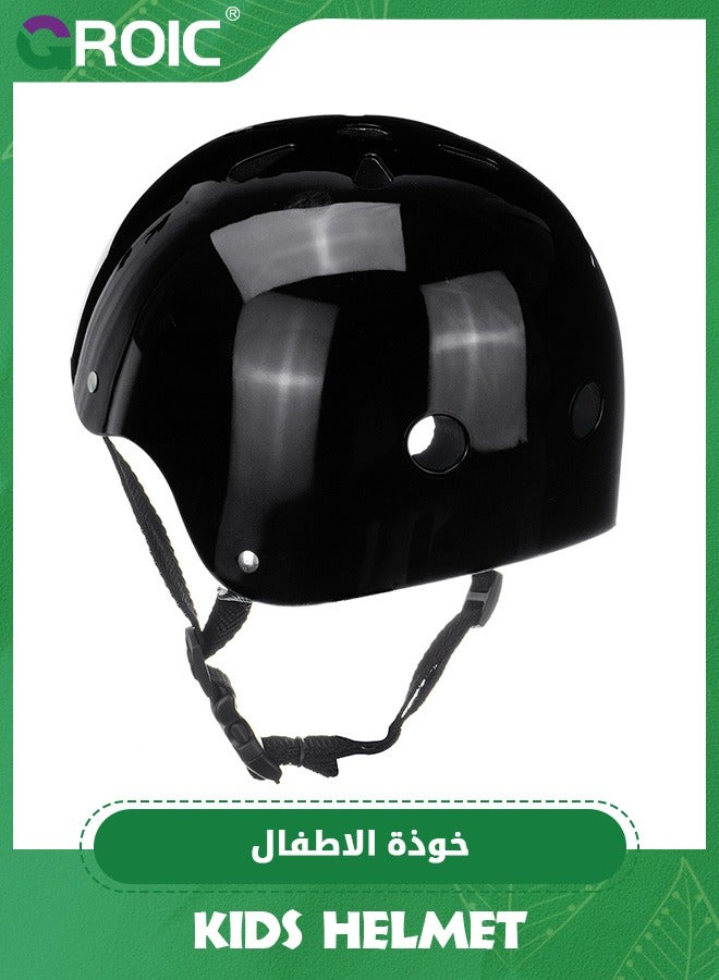 GROIC Kids Protective Gear Adjustable Protective Helmet,Kids Helmet Knee Elbow Pads Wrist Guard Sport Protective Gear Adjustable Scooter Skateboard Roller Bike Skate Cycling Safety Set(Black) - Image 5