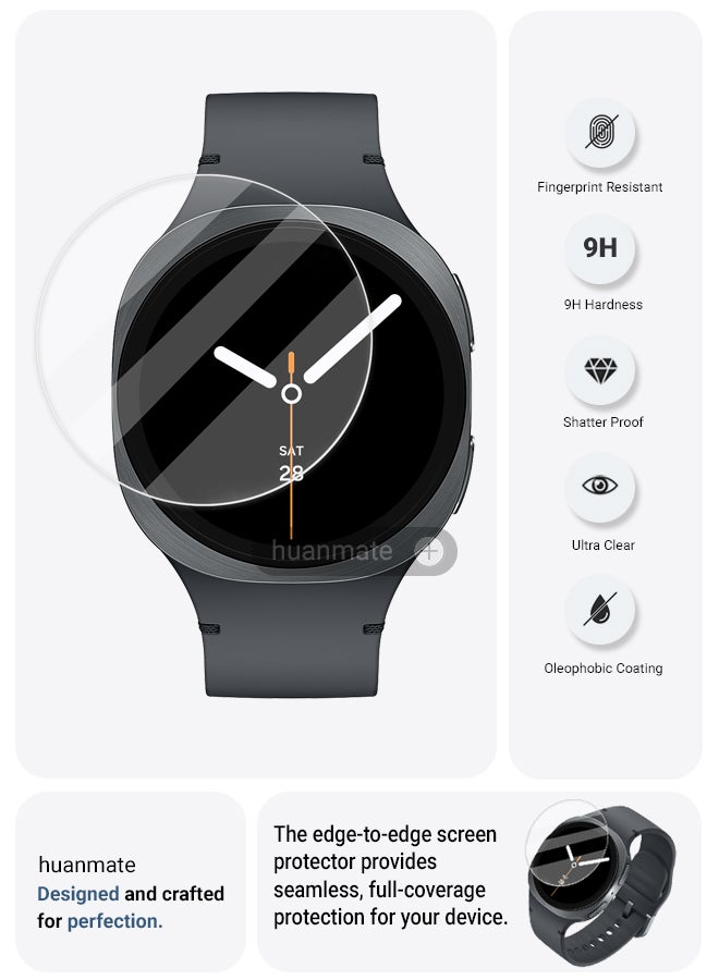 huanmate Samsung Galaxy Watch 8 40mm Premium Screen Protector- Crisp Clarity, Ultimate Safety, Shield Against Smudges, Reliable Quality, Easy Installation & Removal  - Image 2