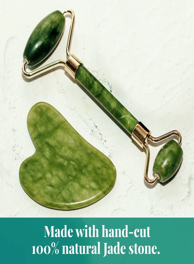 Azah Jade Roller & Face Razor Combo | Selfcare & Skincare Essentials Kit | Facial Hair Removal & Face Massage Combo | Spa-like Massage at Home | Natural Jade Stone & Scratch Free Face Razor - Image 3