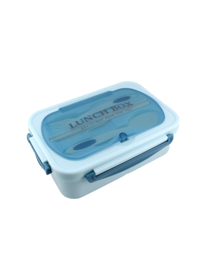 CRAVISTA Bento Lunch Box for Adults and Kids – 1200ML Leakproof 3-Compartment Lunchbox with Spoon & Fork – BPA-Free, Microwave Safe, Durable Food Container (Blue) - Image 1