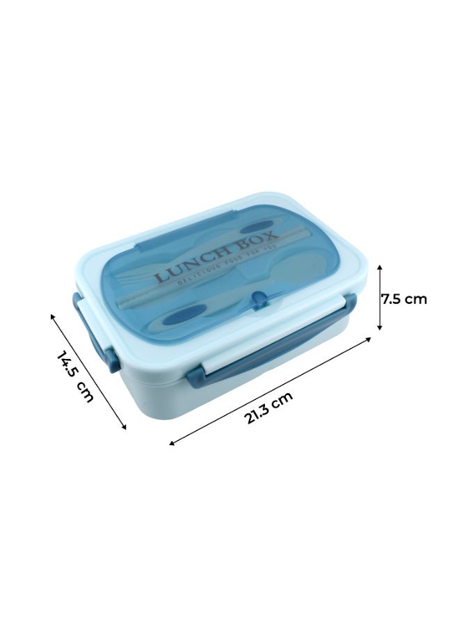 CRAVISTA Bento Lunch Box for Adults and Kids – 1200ML Leakproof 3-Compartment Lunchbox with Spoon & Fork – BPA-Free, Microwave Safe, Durable Food Container (Blue) - Image 5