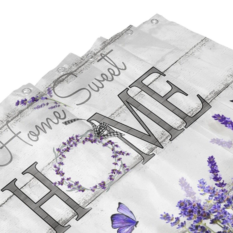 Tijuboni Purple Lavender Shower Curtain Farmhouse Flowers Shower Curtains for Neutral Country Bathroom Decor Rustic Butterfly Shower Curtain Set Waterproof Polyester Fabric 60 x 72 Inch - Image 5