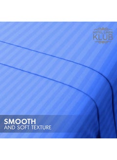 Hotel Linen Klub Hotel Linen Klub Stripe Microfiber Royal Blue Fitted Sheet  - Image 5