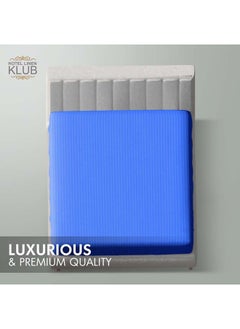 Hotel Linen Klub Hotel Linen Klub Stripe Microfiber Royal Blue Fitted Sheet  - Image 2