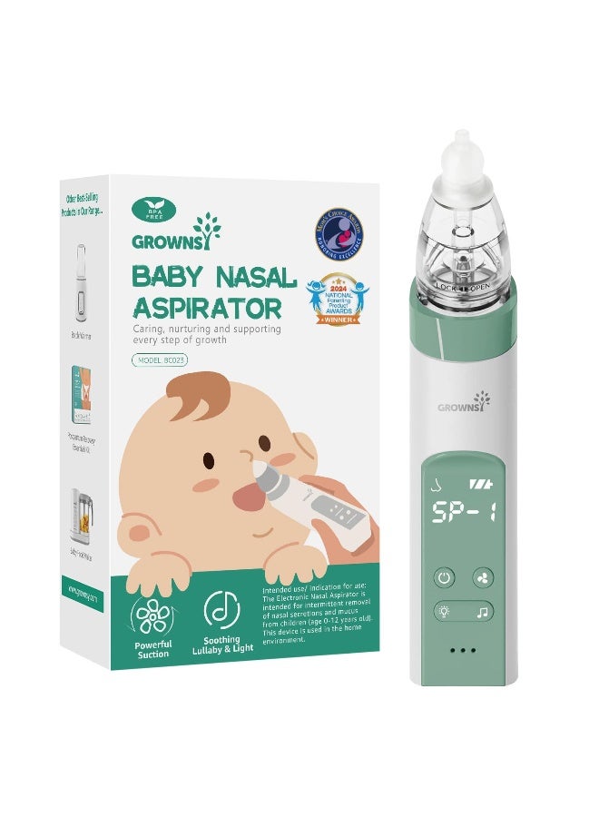 GROWNSY Baby Nasal Aspirator | Baby Nose Sucker | Nose Sucker for Baby - Baby Nose Cleaner, Automatic Nose Sucker for Infants, Rechargeable, with Music & Light Soothing Function  - Image 1