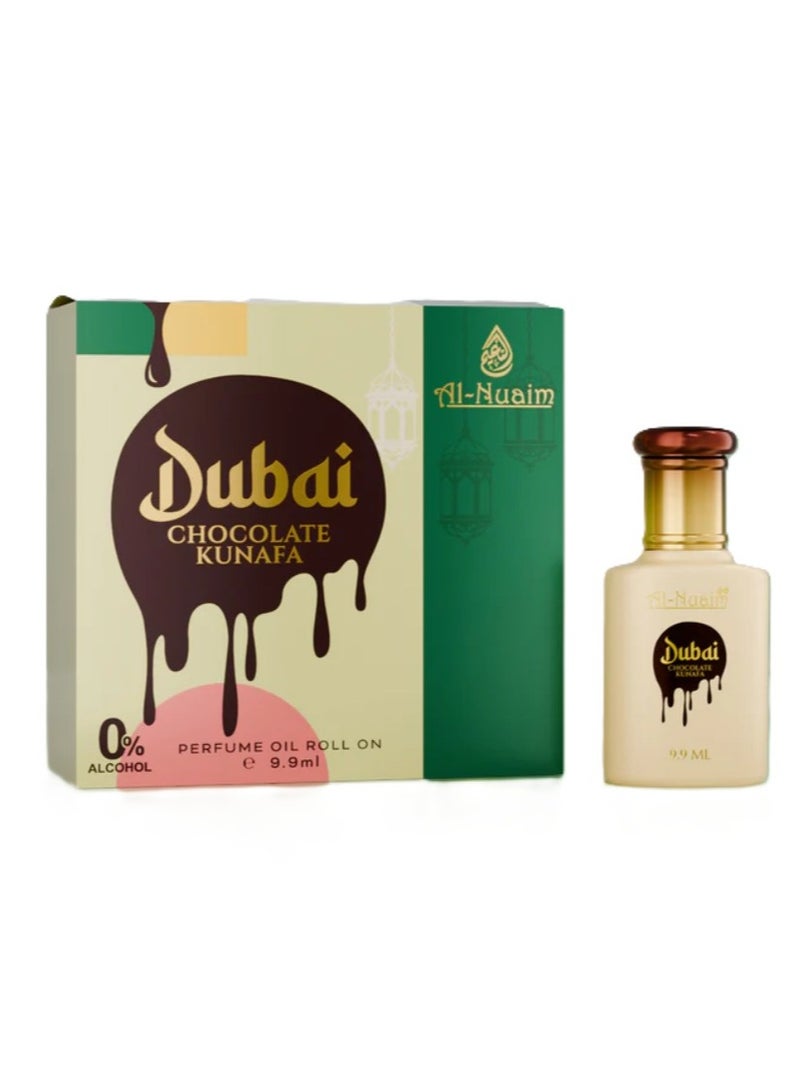 Al Nuaim Dubai Chocolate Kunafa Roll-On Attar 9.9ml | Gourmand Sweet Oriental Fragrance | Alcohol-Free Long-Lasting Dessert Perfume for Men & Women - Image 1