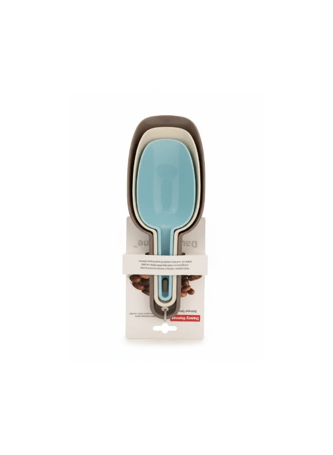 Danny Home Plastic Measuring Scoops Set of 3 – 150ml, 100ml, and 50ml Multipurpose Scoops for Kitchen, Baking, and Storage - Image 1
