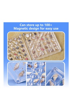 Excefore Acrylic Magnetic Seashell Display Box, 36 Grids Square Display Box with Magnetic Closure, Organize and Showcase Seashells, Starfish, and Trinkets, Perfect for Jewelry, Beads, Nail Art  - Image 3