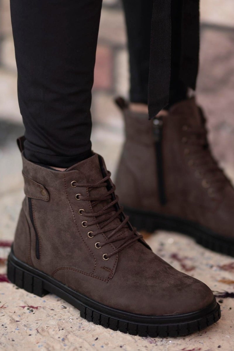 Riccon Men's Zippered Boots 0012699 BROWN - Image 4