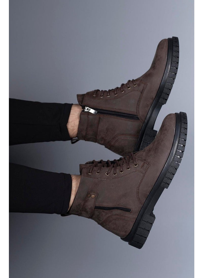 Riccon Men's Zippered Boots 0012699 BROWN - Image 2