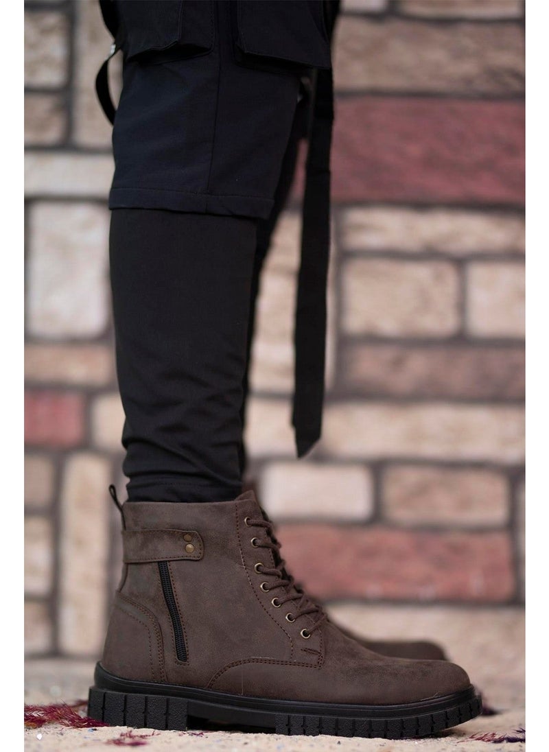 Riccon Men's Zippered Boots 0012699 BROWN - Image 1