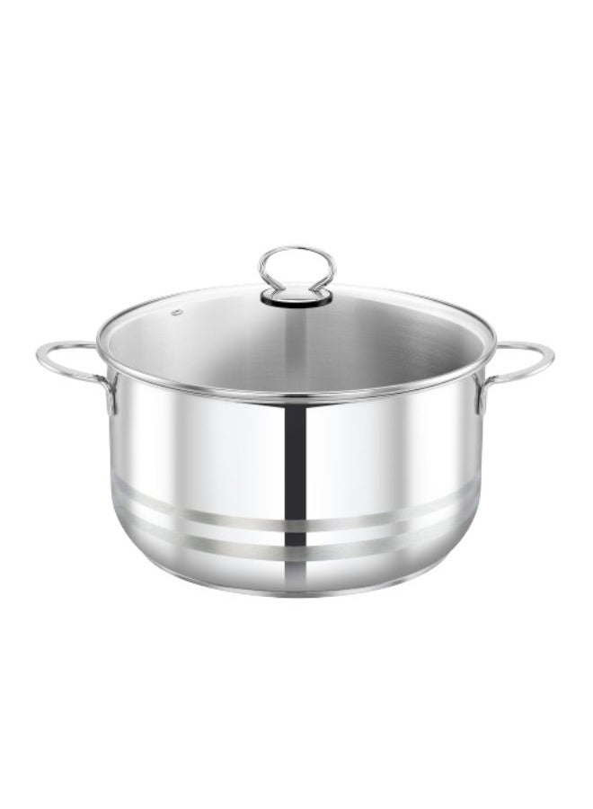 Prestige Prestige Stainless Steel Prestige Infinity Stainless Steel Covered Casserole 28  Cm | Casserole With Glass Lid - Image 1