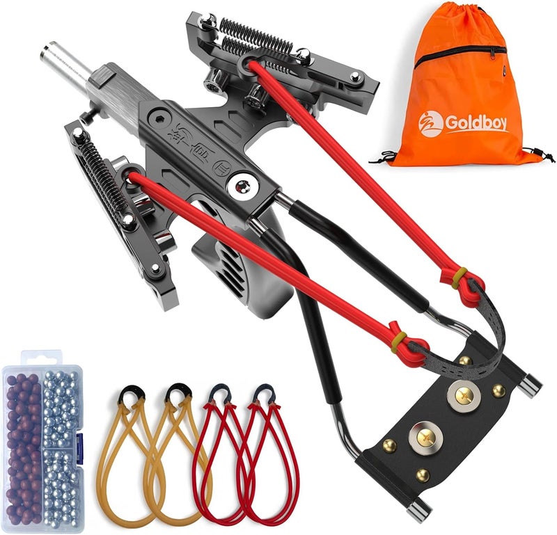 Goldboy Professional Slingshot, Wrist Rocket Slingshot with Red Beam Sight, Hunting Slingshot for Adults with 4 Rubber Bands Replacement and 220 Ammo for Adults - Image 1