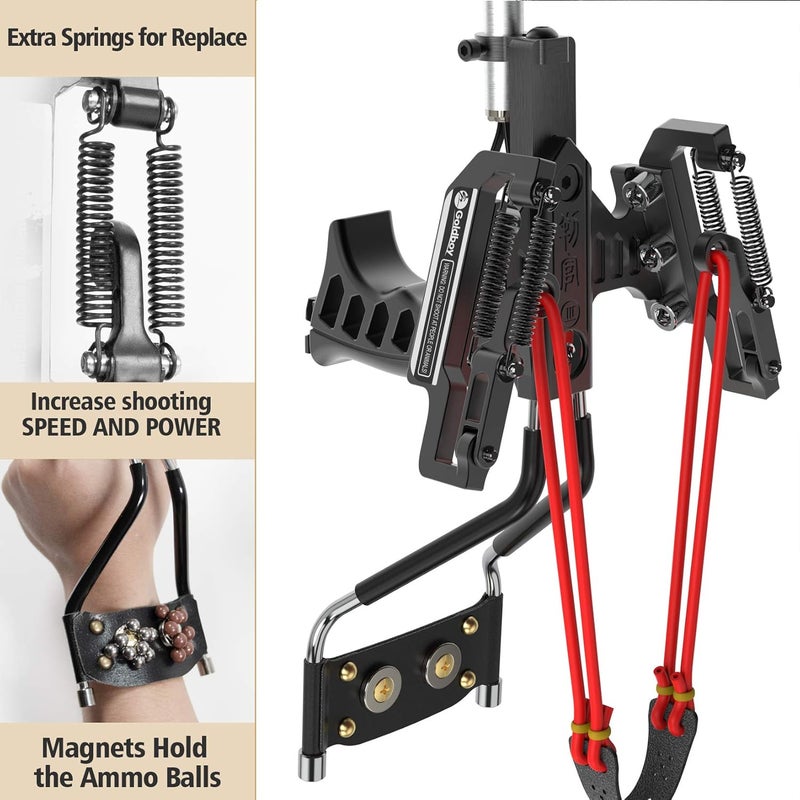 Goldboy Professional Slingshot, Wrist Rocket Slingshot with Red Beam Sight, Hunting Slingshot for Adults with 4 Rubber Bands Replacement and 220 Ammo for Adults - Image 5