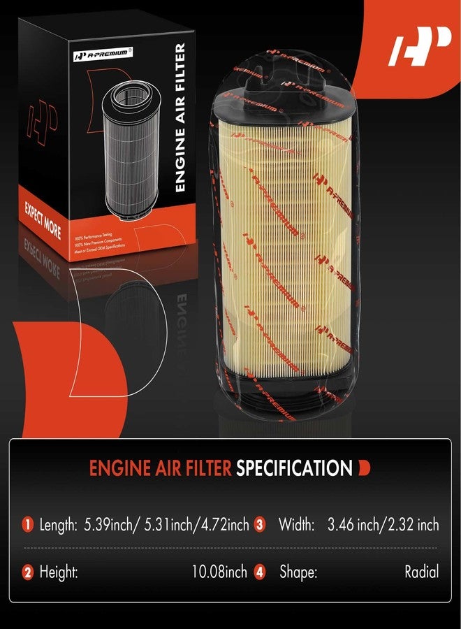 أ-بريميوم فلتر هواء محرك A-Premium متوافق مع سيارات إنفينيتي Q50 موديلات 2016-2018، وQ60 موديلات 2017-2017، ومرسيدس بنز E200 موديلات 2014-2021، وGLC250 موديلات 2017-2018، بمحرك 4 أسطوانات سعة 2.0 لتر - Image 2