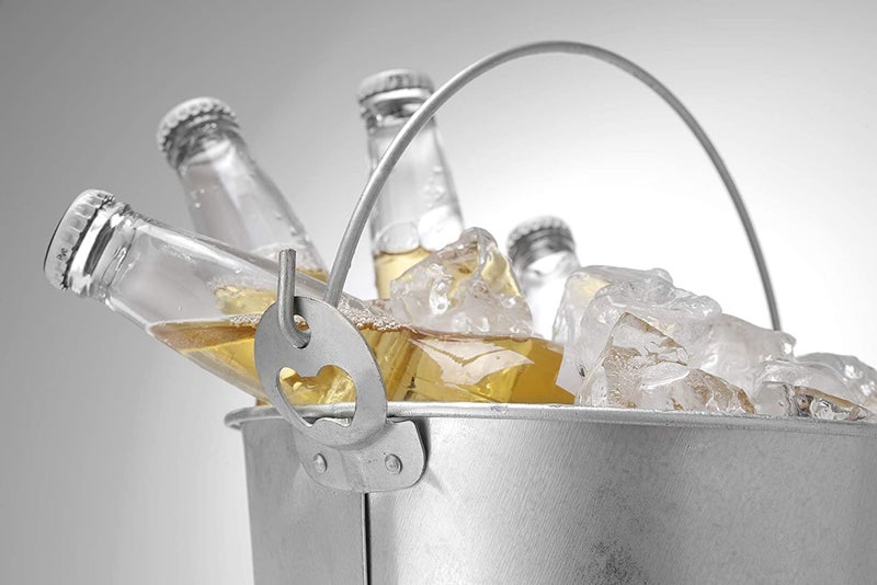 NJ OVERSEAS NJ Beer Bucket With Built-in Bottle Opener - Galvanised Party Ice Bucket for Wine and Bar - 1 Pc. - Image 2