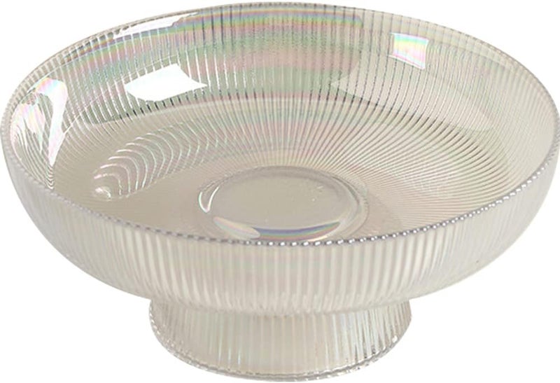 Kelendle Glass Footed Bowl Round Pedestal Bowl Clear Fruit Bowl Decorative Serving Dish Dessert Display Stand Snacks Nuts Plate for Kitchen Counter Centerpiece Table Decor 102inch - Image 1