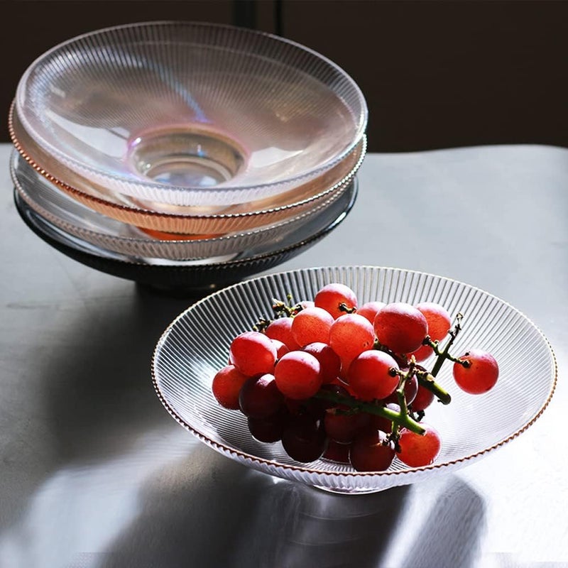 Kelendle Glass Footed Bowl Round Pedestal Bowl Clear Fruit Bowl Decorative Serving Dish Dessert Display Stand Snacks Nuts Plate for Kitchen Counter Centerpiece Table Decor 102inch - Image 5
