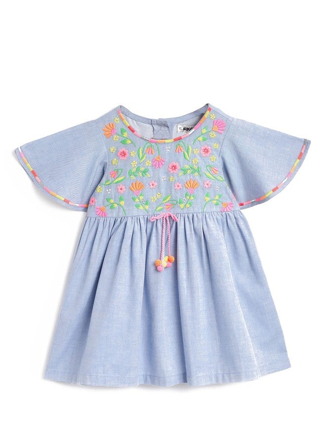 Nautinati Girls A-Line Dress | Age 0-3Years Blue - Image 1