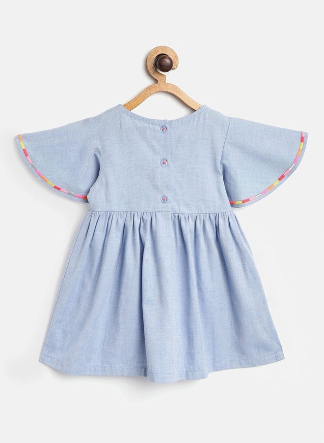 Nautinati Girls A-Line Dress | Age 0-3Years Blue - Image 2