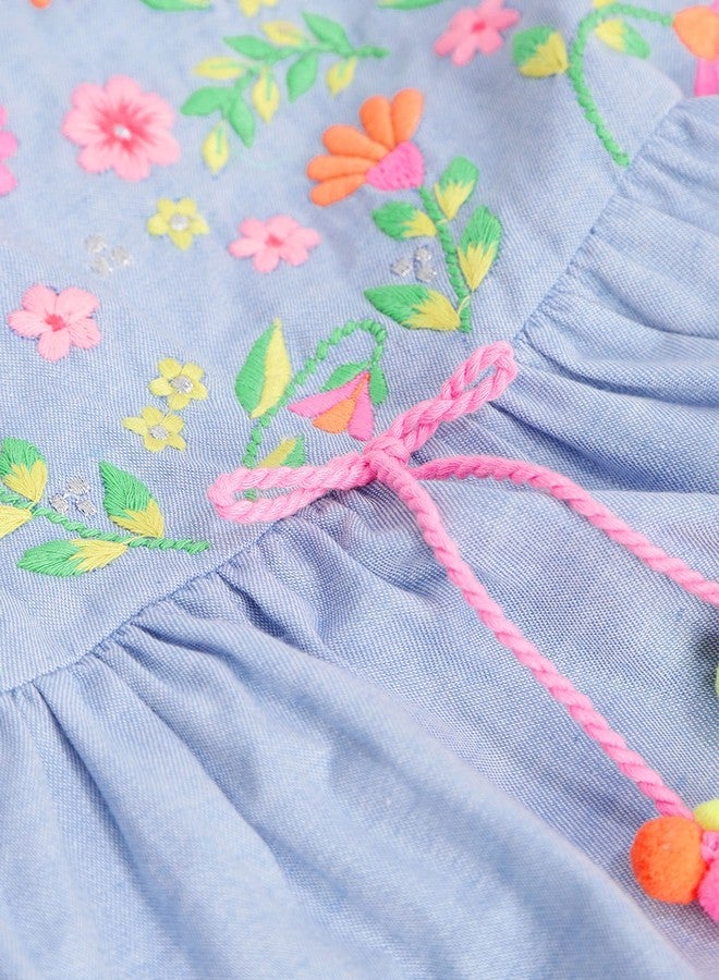 Nautinati Girls A-Line Dress | Age 0-3Years Blue - Image 3