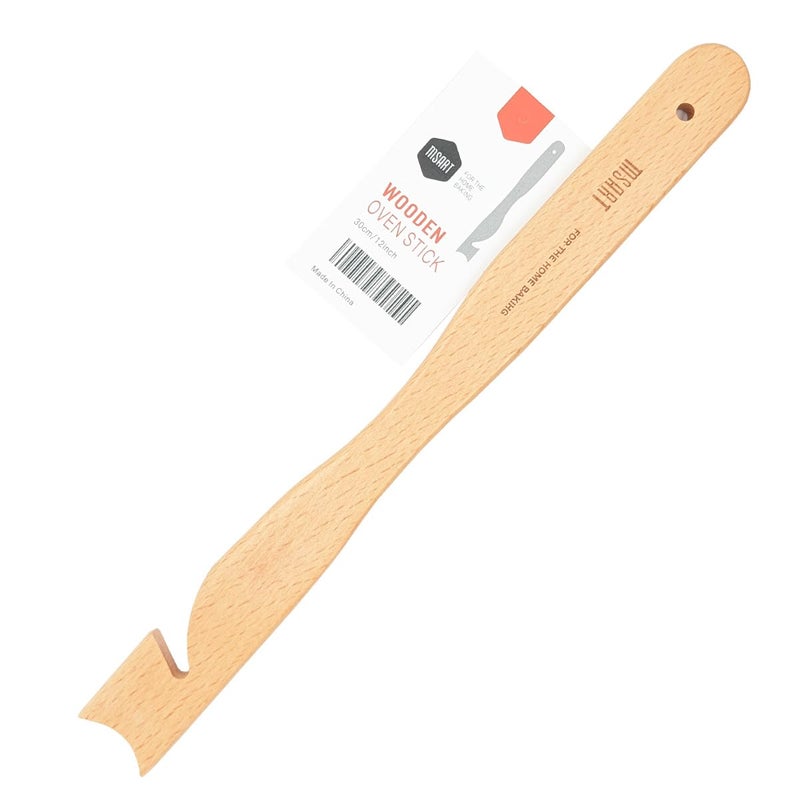 رافعة فرن للدفع والسحب للخبز والطهي والشواء من MSART تصميم إنساني من خشب الزان بطول 12 إنش