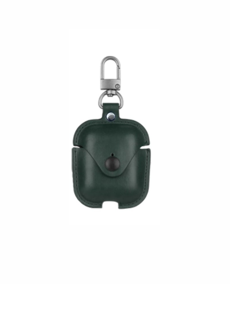 DIGI CORE Airpods Leather Case Cover For Apple Airpods 2 Case Protective Case With Hook For Airpods 2nd Generation Case Green