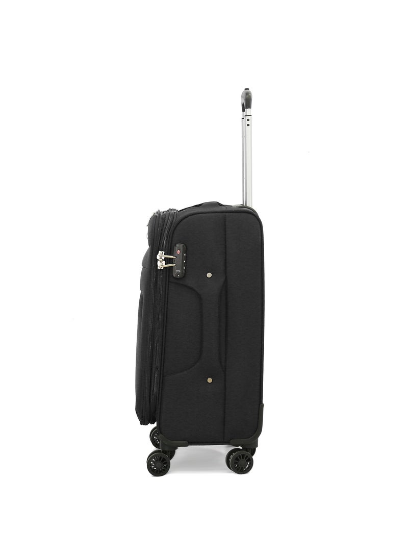GIORDANO Giordano Softside  Luggage Trolley 3 PCS Set ,Black(S-19",M-23",L-27")  - Image 3