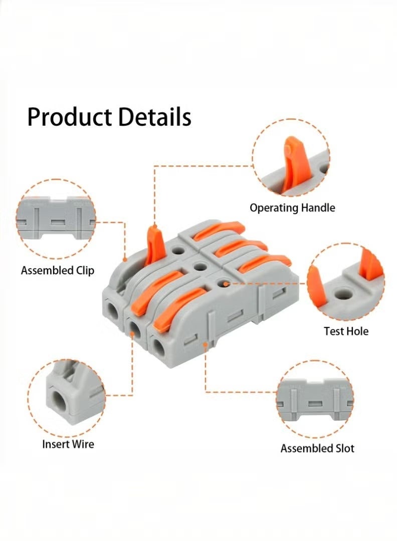 موصلات السلك ذات الرافعة السريعة، ٣٤ قطعة، مجموعة عالمية سريعة الدفع. - Image 3
