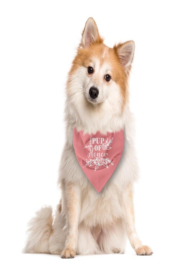 ZPPRJF Pup of Honor Maid of Honor Wedding Triangle Scarf, Pink Bandana for Small, Medium & Large Dogs (E39) - Image 2