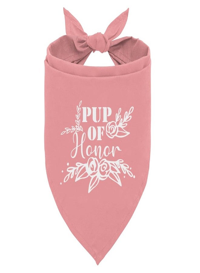 ZPPRJF Pup of Honor Maid of Honor Wedding Triangle Scarf, Pink Bandana for Small, Medium & Large Dogs (E39) - Image 1