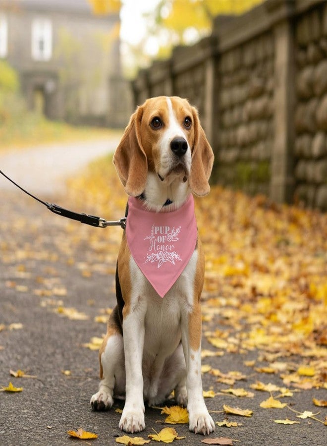 ZPPRJF Pup of Honor Maid of Honor Wedding Triangle Scarf, Pink Bandana for Small, Medium & Large Dogs (E39) - Image 5