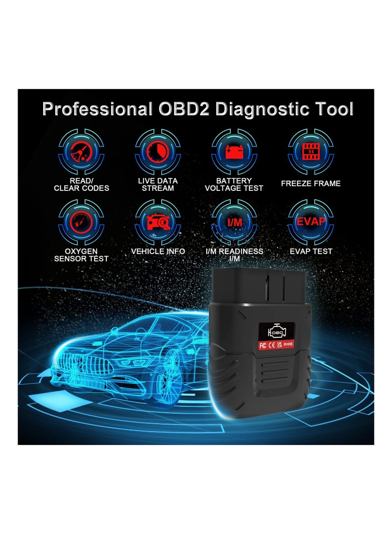 Bluetooth Car Scanner, Auto Diagnostic Scan Tool Car Fault Code Reader SinoTrack OBD2 Car Fault Reader Wireless Car Code Reader for iOS & Android Compatible with OBDII Protocol Vehicle Bluetooth 4.2