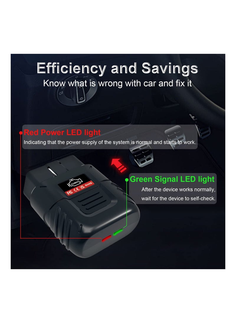 Bluetooth Car Scanner, Auto Diagnostic Scan Tool Car Fault Code Reader SinoTrack OBD2 Car Fault Reader Wireless Car Code Reader for iOS & Android Compatible with OBDII Protocol Vehicle Bluetooth 4.2