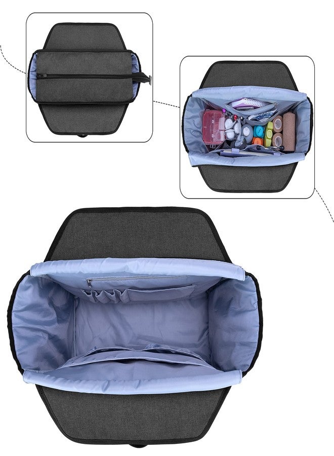 CURMIO Home Health Nurse Bag, Portable Medical Supplies Tote for Home Visits, Clinical Study, Health Care, Black with Arrow(Patented Design) - Image 2