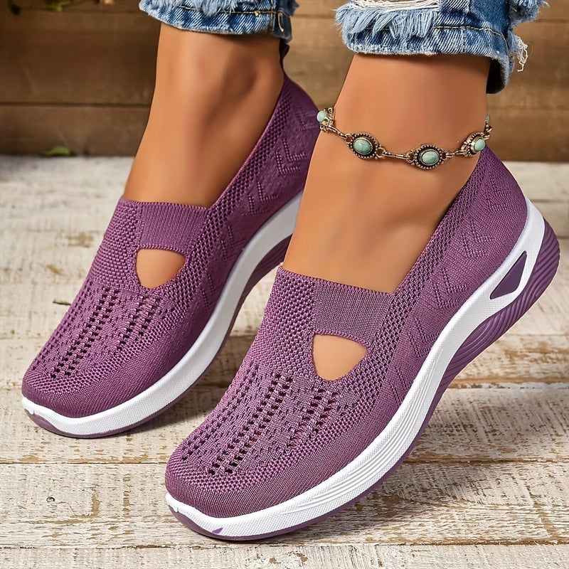 EURO JOY Orthopedic Walking Shoes for Women,2025 New Orthowalkway Womens Shoes,Woven Orthopedic Breathable Walking Sneaker Non-Slip Arch Support Slip on Shoes Purple 39 - Image 2