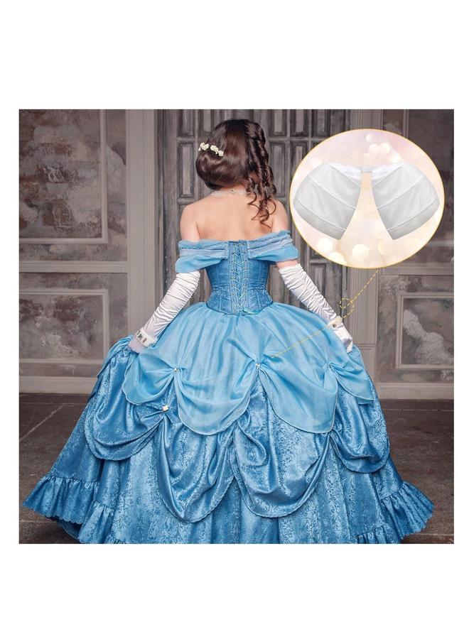 Victorian Dress Pannier, Double Pannier Petticoat, Short One size for Women Girls Rococo Ball Gown Skirt Costume (White) - Image 4