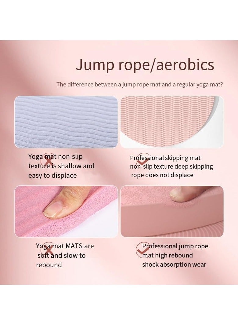 Generic Circular Skip Rope Mat Cushioning Sound Insulation Household Mute Blanket Thickened Indoor and Outdoor Fitness Sports Cordless Skip Rope Floor Mat - Image 4